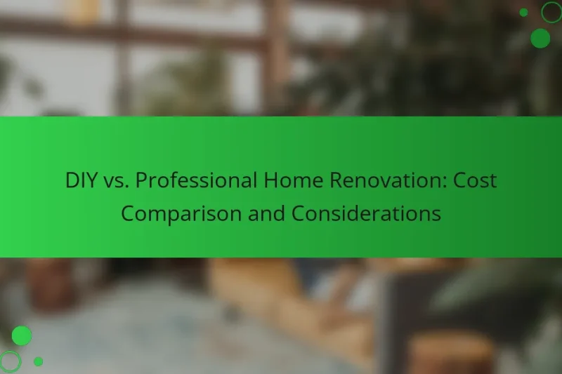 DIY vs. Professional Home Renovation: Cost Comparison and Considerations