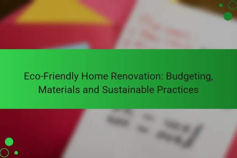 Eco-Friendly Home Renovation: Budgeting, Materials and Sustainable Practices