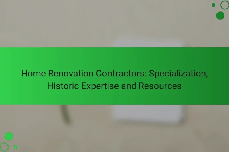 Home Renovation Contractors: Specialization, Historic Expertise and Resources