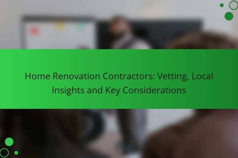 Home Renovation Contractors: Vetting, Local Insights and Key Considerations