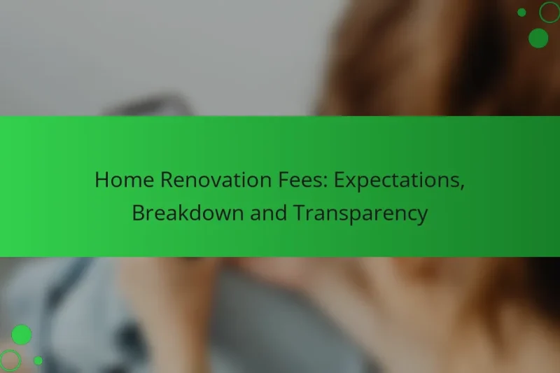 Home Renovation Fees: Expectations, Breakdown and Transparency