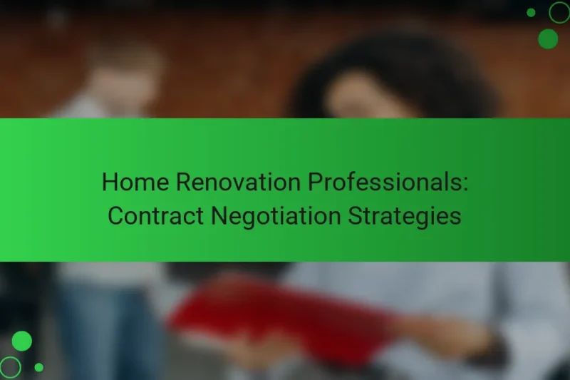 Home Renovation Professionals: Contract Negotiation Strategies