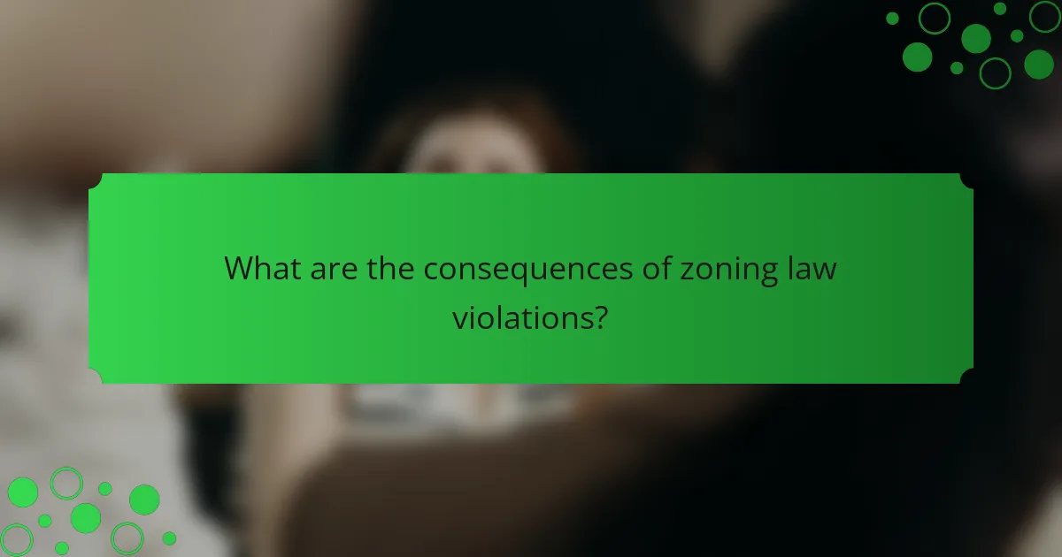 What are the consequences of zoning law violations?